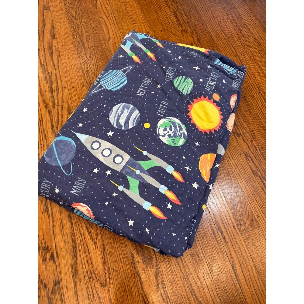 Pottery Barn Kids Solar System Glow-in-the-Dark Organic Cotton Duvet Cover F/Q